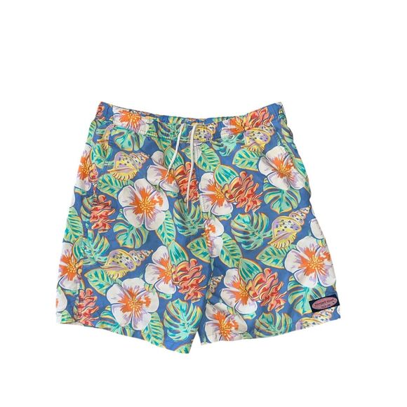 Nice boys Vineyard Vines Swim Trunks Colorful Floral Drawstring Pockets with Lin - Picture 1 of 4